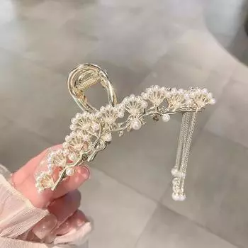 Женская модная заколка для волос жемчужная кисточка-веер заколки-бабочки модные аксессуары для волос для женщин креативный ювелирный подарок A