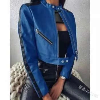 Женская мотоциклетная куртка ручной работы из натуральной овчины Slim Fit красная стильная кожаная куртка XS синий