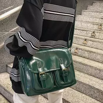 Женская мотоциклетная сумка через плечо, сумка из вощеной кожи, большая вместимость, роскошный дизайнер, элегантный уличный новый стиль