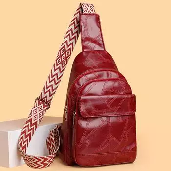 Женская мягкая кожаная нагрудная сумка на плечо винтажная сумка через плечо коричневый