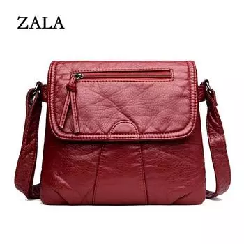 Женская мягкая кожаная сумка через плечо Женский кошелек через плечо 25cm*3cm*22cm серый