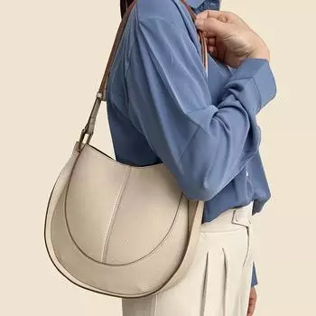 Женская мягкая кожаная сумка Niche Luxury Crossbody Bags Новая модная сумка-седло Большая вместительная сумка-ведро через плечо белый