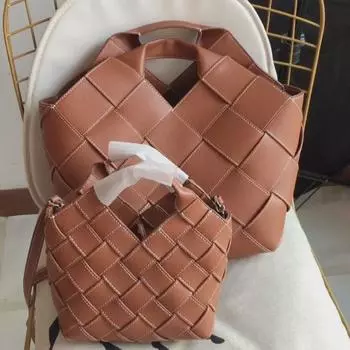 Женская мягкая плетеная сумка через плечо из воловьей кожи - стиль весна 2021 г. Small 20CM