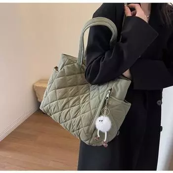 Женская мягкая сумка-хобо, повседневная легкая сумка, регулируемый ремень, верхняя ручка, сумка, стеганая сумка-тоут, громоздкая дорожная сумка чёрный