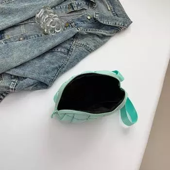 Женская мягкая сумка с облаком, стеганая нагрудная сумка, однотонная повседневная сумка для девочек (Аква-синий)