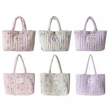 Женская мягкая сумка-слинг с принтом, большая вместительная пуховая сумка с цветочным принтом, легкая многофункциональная женская повседневная сумка