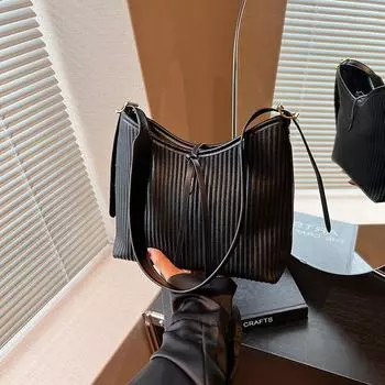 Женская мятая повседневная сумка через плечо