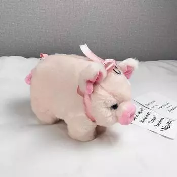 Женская мультяшная милая пушистая розовая сумка со свиньей, сумка через плечо с животными, сумка через плечо