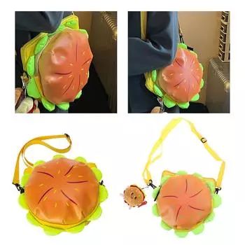 Женская мультяшная сумка-гамбургер через плечо, креативная сумка на плечо, забавная сумка-мессенджер для покупок, свиданий, сумка для повседневной школы A