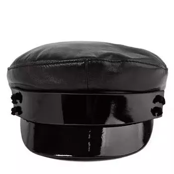 Женская/мужская армейская шляпа из натуральной кожи, новинка 2023 года, стильные школьные кепки из натуральной овчины для девочек, крутые шапки L 55 56cm