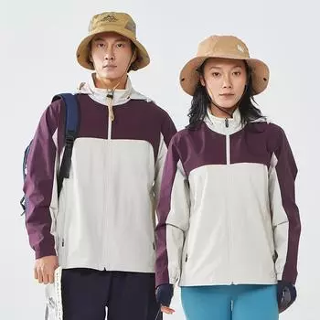 Женская мужская дождевая куртка, водонепроницаемая ветровка с капюшоном, легкая куртка для походов на открытом воздухе S