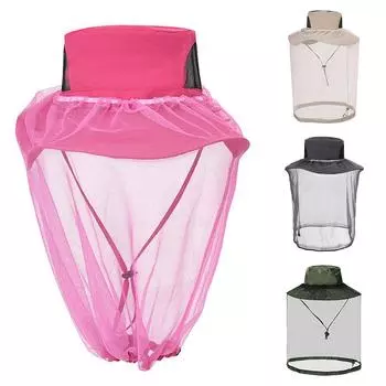 Женская/мужская дышащая уличная регулируемая сетчатая шляпа от насекомых, летние уличные аксессуары темно-серого