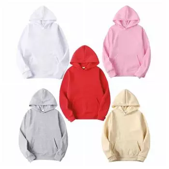 Женская мужская толстовка с карманом, длинный рукав, пуловер с капюшоном, свободная спортивная спортивная тренировка S красный