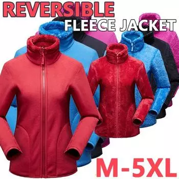 Женская мужская зимняя теплая флисовая куртка, женская верхняя одежда, теплое пальто M красный