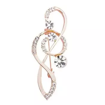 Женская музыкальная нота, шарф, брошь, скрипичный ключ, булавка, ювелирные изделия розового золота