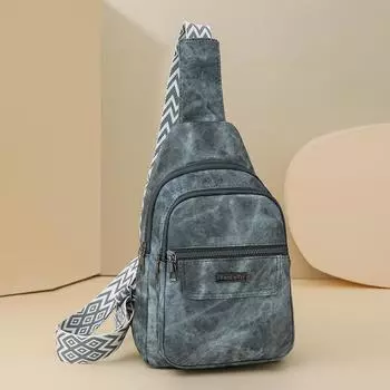 Женская нагрудная сумка большой емкости, сумка через плечо из искусственной кожи, сумка для мобильного телефона, сумка с несколькими карманами коричневый