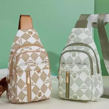 Женская нагрудная сумка большой вместимости, водонепроницаемая, износостойкая, сумка через плечо с принтом коричневый