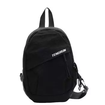 Женская нагрудная сумка через плечо, однотонная сумка через плечо чёрный