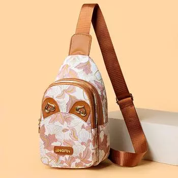 Женская нагрудная сумка через плечо Женская сумка через плечо с принтом A бежевый