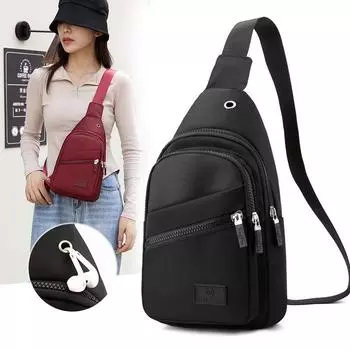 Женская нагрудная сумка из чистого нейлона, женская сумка хорошего качества, повседневная женская сумка через плечо, модная женская сумка чёрный