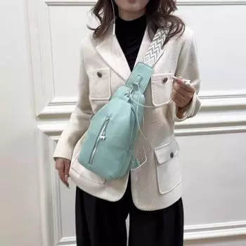 Женская нагрудная сумка из мягкой кожи, большая вместительная сумка через плечо на одно плечо, противоугонная дорожная нагрудная сумка для девочек бежевый