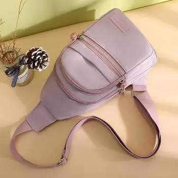 Женская нагрудная сумка из нейлоновой ткани. Женская модная тенденция. Сумка через плечо с одной диагональю. Небольшой рюкзак для занятий спортом и отдыха. 30x17x11cm розовый