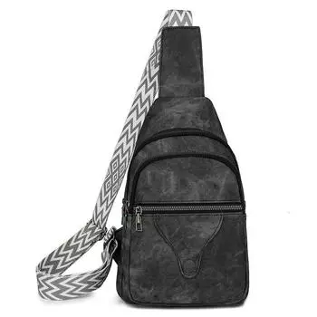 Женская нагрудная сумка, корейская повседневная сумка через плечо, женская сумка через плечо из мягкой кожи, рюкзак чёрный