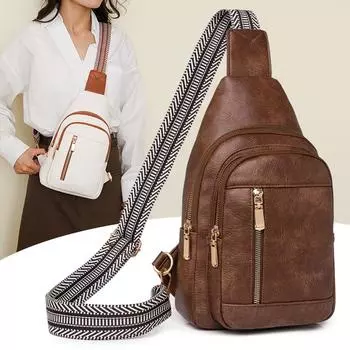 Женская нагрудная сумка, кожаная сумка через плечо, сумка на плечо для девочек, однотонная нагрудная сумка зелёный