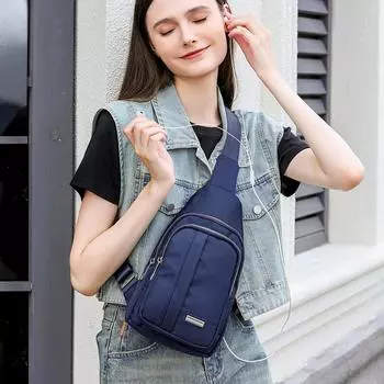 Женская нагрудная сумка, многослойная сумка через плечо, однотонная сумка через плечо зелёный