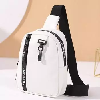 Женская нагрудная сумка Простая модная сумка на плечо ярких цветов с широким ремнем Повседневная байкерская сумка Повседневные сумки большой вместимости One Size белый