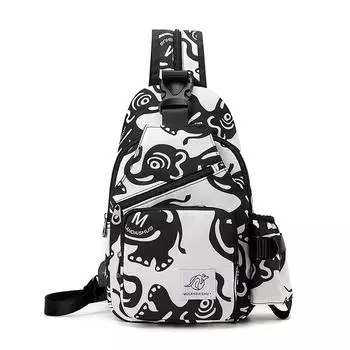 Женская нагрудная сумка с буквенным принтом, рюкзак большой емкости, дорожная сумка на плечо