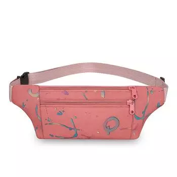 Женская нагрудная сумка с принтом, поясная сумка, сумка через плечо для занятий спортом на открытом воздухе и фитнеса розовый