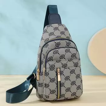 Женская нагрудная сумка с принтом, сумка через плечо, винтажная сумка на плечо синий