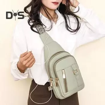 Женская нагрудная сумка с регулируемым ремешком, застежкой-молнией, большой вместимостью, множеством карманов, спортивная сумка для отдыха на открытом воздухе, сумка-кошелек для владельца, сумка-слинг для отдыха на открытом воздухе бежевый