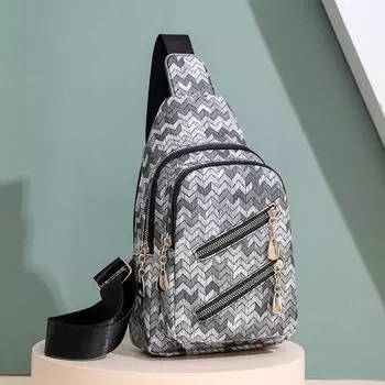 Женская нагрудная сумка, сумка через плечо с несколькими карманами и принтом, сумка для мобильного телефона хаки