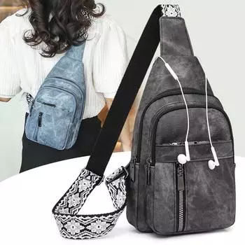 Женская нагрудная сумка в стиле ретро, сумка на плечо из искусственной кожи, спортивная сумка через плечо для верховой езды, поясная сумка синий