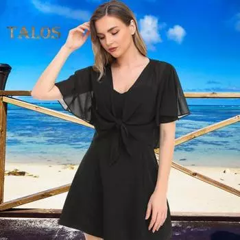 Женская накидка-топ, однотонная рубашка со шнуровкой, защита от солнца, тонкая дышащая одежда для защиты от ультрафиолета S синий