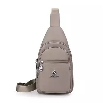Женская наплечная сумка Легкая водоотталкивающая нейлоновая сумка Большая вместимость Уличная нагрудная сумка бежевый