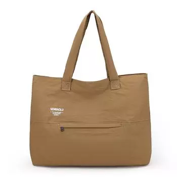 Женская наплечная сумка водоотталкивающая большая вместимость сумка-тоут коричневый