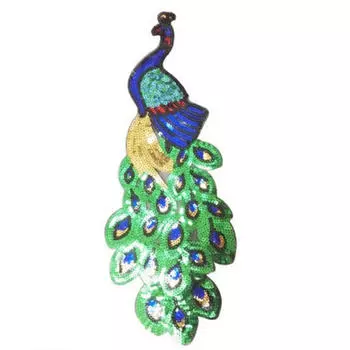Женская нашивка с пайетками и павлином на одежде 17x7.6CM