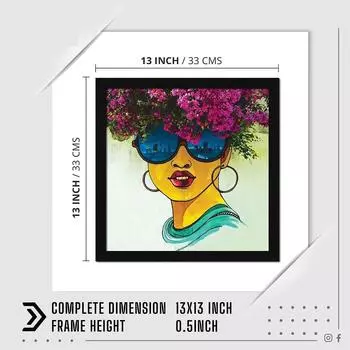 Женская настенная живопись, многоцветная, граффити, 13X13 дюймов, набор из 1 шт. 13 x 13 in разноцветный