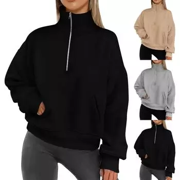 Женская негабаритная толстовка с длинным рукавом, повседневная свободная рубашка на пуговицах с V-образным вырезом, туника, топы, рубашки L бежевый