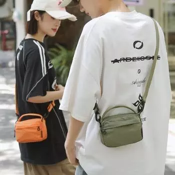 Женская нейлоновая маленькая сумка мужская водонепроницаемая легкая сумка через плечо однотонная сумка через плечо для мобильного телефона белый