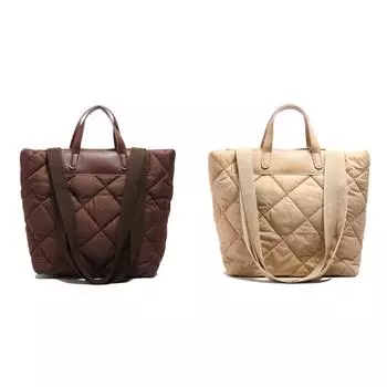 Женская нейлоновая стеганая сумка-тоут, стеганая сумка через плечо, прочная сумка для работы(Кофе)