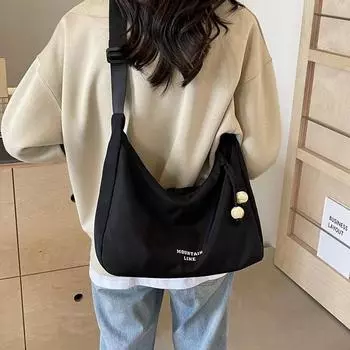 Женская нейлоновая сумка, элегантная и универсальная, большая вместимость, повседневная сумка через плечо, сумка премиум-класса