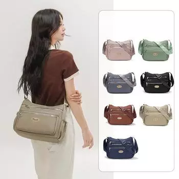 Женская нейлоновая сумка, большая вместимость, сумка через плечо, сумка для мамы, сумка через плечо темно-синий