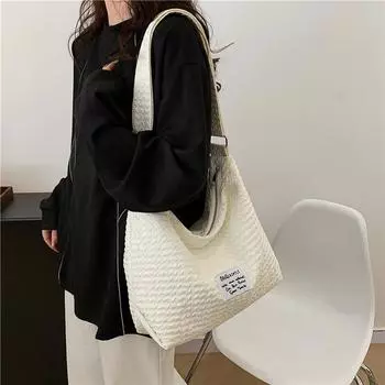 Женская нейлоновая сумка через плечо, большая вместимость, сумка подмышкой чёрный