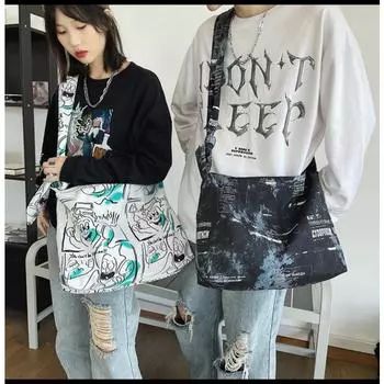 Женская нейлоновая сумка через плечо большой емкости в стиле панк, женская большая сумка-шоппер, сумки через плечо для женщин чёрный