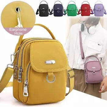 Женская нейлоновая сумка через плечо, кошелек, небольшой кошелек, сумка на молнии, чехол зелёный