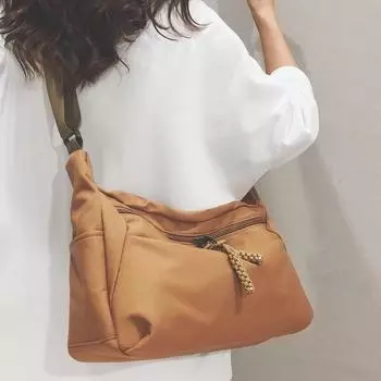 Женская нейлоновая сумка через плечо, сумка для студенческого класса, водонепроницаемая сумка через плечо белый